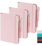 NIRMIRO Small Notebook Journal with Pen, 3 Pack Mini Pocket Size Pink Journals Notebooks Bulk for...