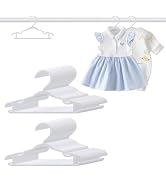 Baby Hangers 100 Pack 10.35 Inch Kids Clothes Hangers Non-Slip Thickened Plastic Infant Hangers f...