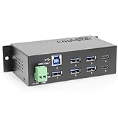 Coolgear USB-C 7 Port Hub 2X Type-C 5X Type-A - DIN Rail - Surge Protection