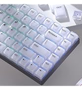 Womier Thick Jelly Keycaps Frosted, White Custom Shine Through Keycaps | Keycaps for Mechanical K...
