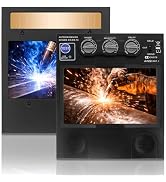 Auto Darkening Welding Lens 5.24" x 4.49", True Color Technology with 4 Arc Sensors, Adjustable S...
