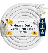 PROTECTO Heavy Duty Dog & Cat Cord Protector 10ft Long Sleeve, Easy-to-Use 3/8 in Cord Cover for ...