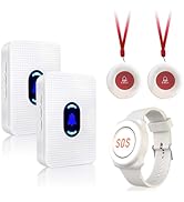 Daytech Caregiver Pager Call Button for Elderly Caregiver Paging System Home Alert Pager for Seni...