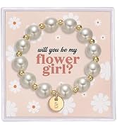 Flower Girl Proposal Gifts, Initial A-Z Bracelet Will You Be My Flower Girl Gift Thank You for Be...
