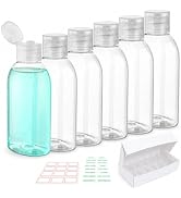 Travel Bottles for Toiletries 6 PCS 3.4oz/100ml Travel Size Containers | Plastic Lotion Bottle TS...