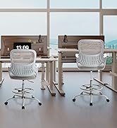 Sweetcrispy Tall Drafting Desk Chair - Ergonomic High Stool Computer with Adjustable Height and C...
