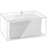 rejomiik Clear Dryer Sheet Holder Thick Acrylic Dryer Sheet Dispenser Container with Lid for Fabr...