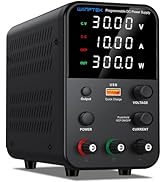 WANPTEK POWER DC Power Supply Variable 30V 10A Bench Power Supply with Output Switch/OCP, Adjusta...