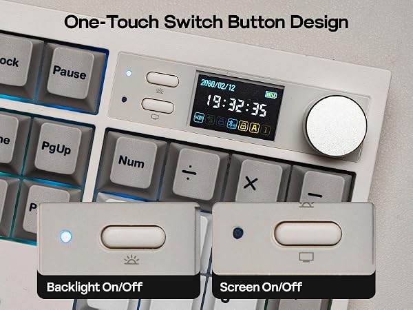 Full Size Mechanical Keyboard with Screen & Knob
