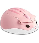 Wireless Mouse Pink Bluetooth Cute Hamster Shape Kawaii Portable Silent Lightweight Quiet Cordles...
