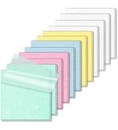 SYMDROMIA Transparent Sticky Notes 12 Pack, Frosted Glitter Colored 3x3 Inch, High Transparency G...