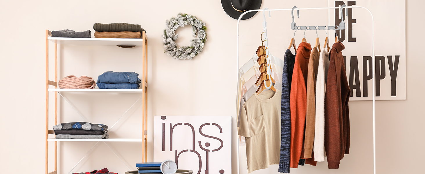 hangers space saving organizer saver clothes closet organization storage hanging