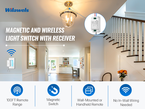 Wireless Light Switch and Receiver Kit