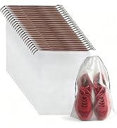 26 Pcs Shoe Bags for Travel, PLULON Clear Drawstring Travel Shoe Bags for Packing Waterproof Dust...