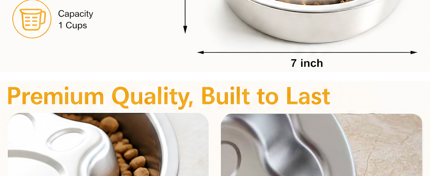 Stainless Steel Slow Feeder Dog Bowls