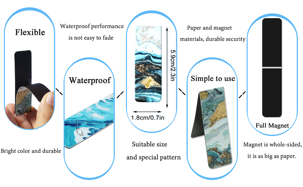 Bookmarks bookmark for women page markers for students teachers misty ocean emerald reading