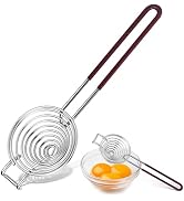 Egg Separator, Stainless Steel Egg Yolk White Separation Tool Long Handle Egg White Separator Too...