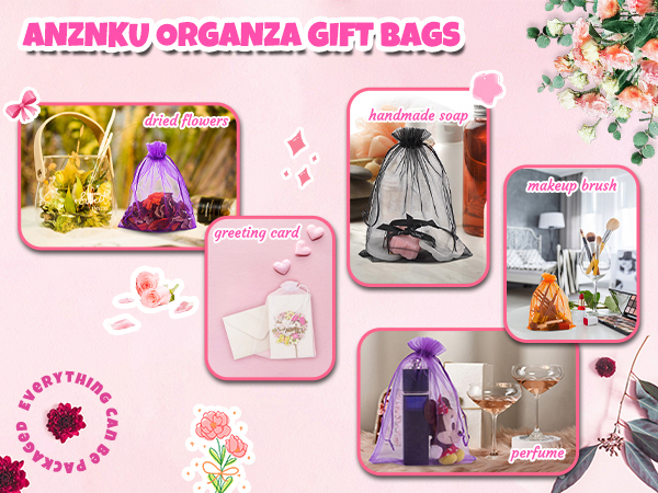 ANZNKU ORGANZA GIFT BAGS FOR VARIOUS USES