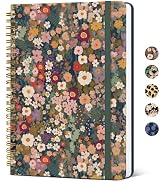 Lined Spiral Journal Notebook for Women, A5 Cute College Ruled Hardcover Notebook for Work & Note...
