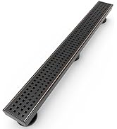 WEBANG 24 Inch Shower Linear Bronze Drain Rectangular Floor Drain with Accessories Square Hole Pa...
