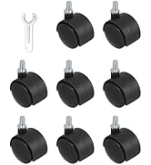 PATIKIL Office Chair Wheels Replacement 1.5", 8 Pcs Nylon Heavy Duty Office Furniture Casters Whe...