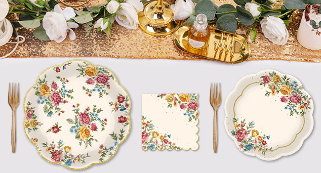 Vintage Floral Tableware Set