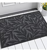 Smiry Front Door Mat Indoor Outdoor Entrance, Heavy Duty Natural Rubber, Trap Dirt and Moisture, ...