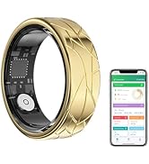 GenXenon Fitness Tracker Smart Ring - Gold - Size 11 - Step Counter, Heart Rate Blood Oxygen Slee...