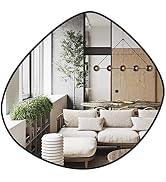 RRG Asymmetrical Mirror Wall Mounted Black Metal Framed Mirror for Living Room Bedroom Bathroom E...