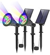 T-Sun Color Changing Solar Spotlights Outdoor Waterproof, 7 LED Separate Solar Landscape Spotligh...