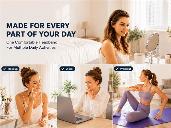 Metal headband for daily routines, keeping hair neat during work, makeup and exercise.