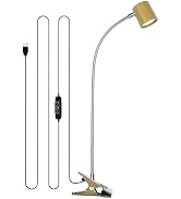 Dott Arts Desk Lamp,USB Clip On Light with 3 Color Modes,LED 10 Levels Brightness Reading Lamp, 3...