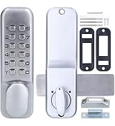 Qivine Mechanical Keyless Door Lock, Mechanical Deadbolt Lock Mechanical Combination Lock Anti Th...
