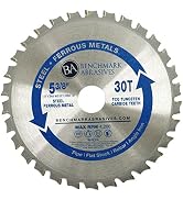 Benchmark Abrasives 5-3/8" 30 Tooth Tungsten Carbide Tips Saw Blade for Thin Steel and Ferrous Me...