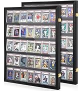 WELIDAY 2 Pcs Graded Sports Card Display Case - 35 Baseball Sports Card Display Frame with UV Pro...