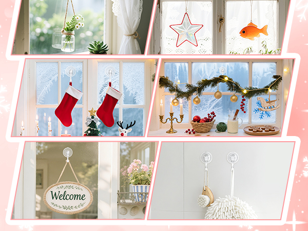 Large Suction Cup Wreath Hooks