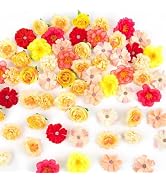 ATTGREAT Fake Flower Heads Mini Silk Flowrs Bulk Small Flower 3D Loose Faux Daisy Rose Sunflowers...