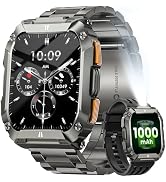 Military Smart Watches for Men, 1.95'' Smart Watch with 100 Days Battery/Flashlight, Fitness Trac...