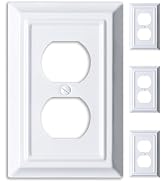 Kisrvopn Metal Electrical Outlet Covers, Light Switch Cover Wall Plates, Mid Size Thicker Decorat...