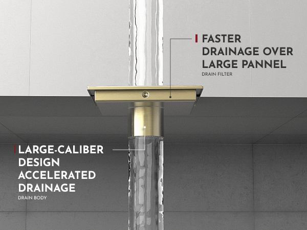 gold square shower drain