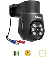 Anlapus Analapus 4K 8MP TVI CCTV Home Surveillance Dome PT Camera, Wired Add-on Camera with 360° ...