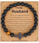 Gnamy Gifts for Dad New Dad Stepdad Men Husband, American Flag Cross Beads Bracelet Easter Birthd...