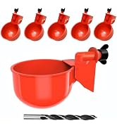 MOONSOUND Chicken Water Feeder, 6 Pack Large Turkey Waterer Cups for Poultry Automatic Chicken Wa...