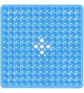 Naoloture Square Shower Bathtub Mat Non Slip for Inside Shower Clear Blue 21x21 Inch, Shower Stal...