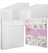 Caydo 24 Pieces 12x12 Paper Storage Organizer with Hook and Loop Closure, Scrapbook Paper Storage...