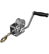 Jack Boss Hand Winch, 600 lbs Pulling Capacity, Boat Trailer Winch Heavy Duty Rope Crank with 23 ...