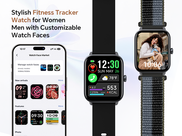 Fitness Tracker Watch for Women and Men