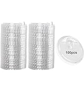 Krijuess 100 pcs Plastic Clear Strawless Snap Disposable PET Lids Fits for 12, 16, 20, 24 oz Cups...