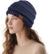 Doitory Beanies Hat for Women & Men,Warm Soft Knitted Beanie Unisex Cuffed Hat for Winter Fleece ...