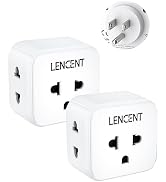 LENCENT 2 Pack EU to US Plug Adapter, European to USA Outlet Adaptor, Travel from Europe to